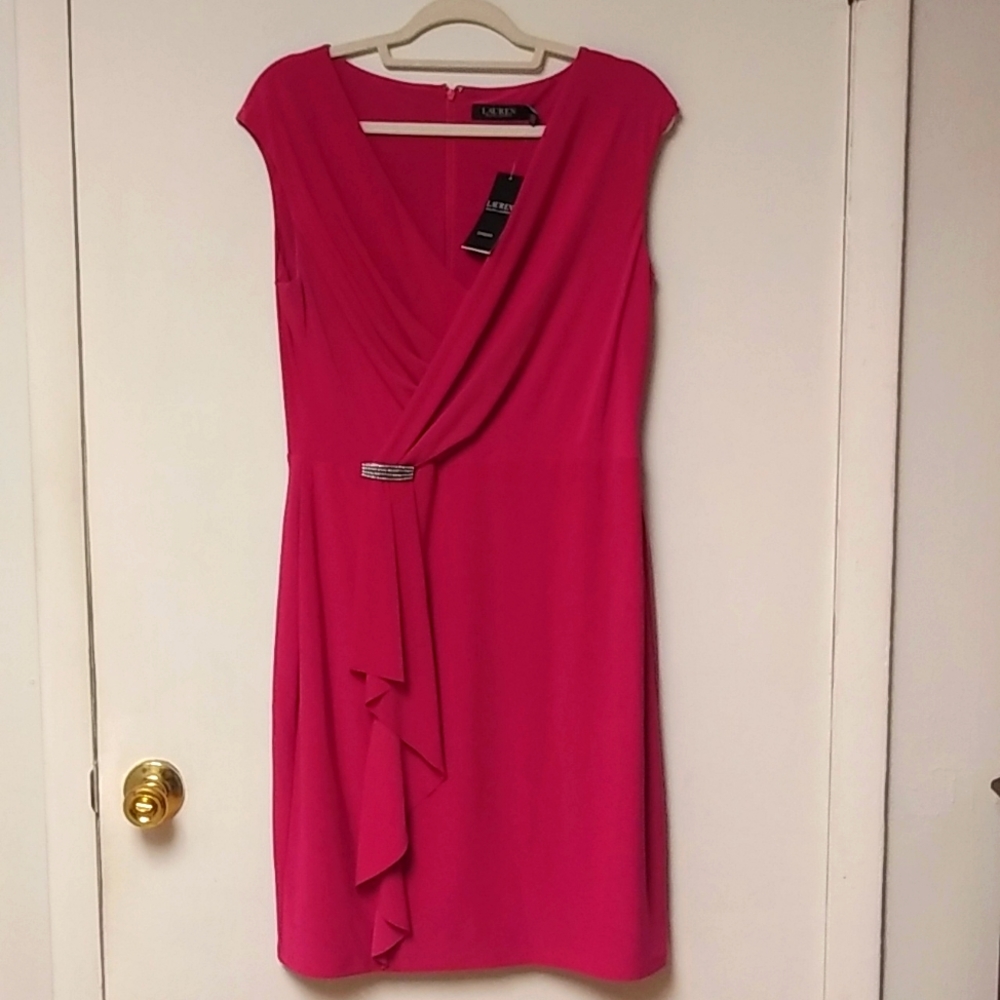 Black Label Lauren Ralph Lauren Pink V neck Dress